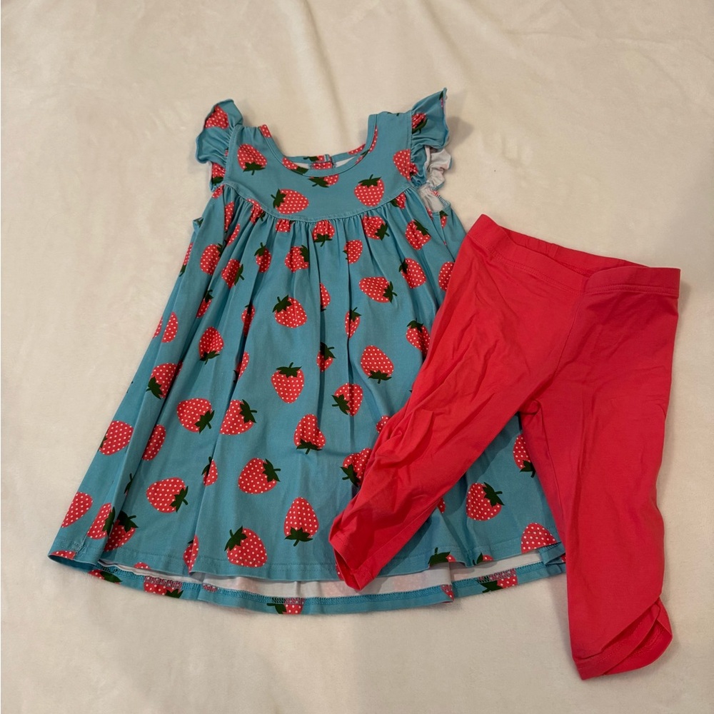 Strawberry Print Kids Matching Set